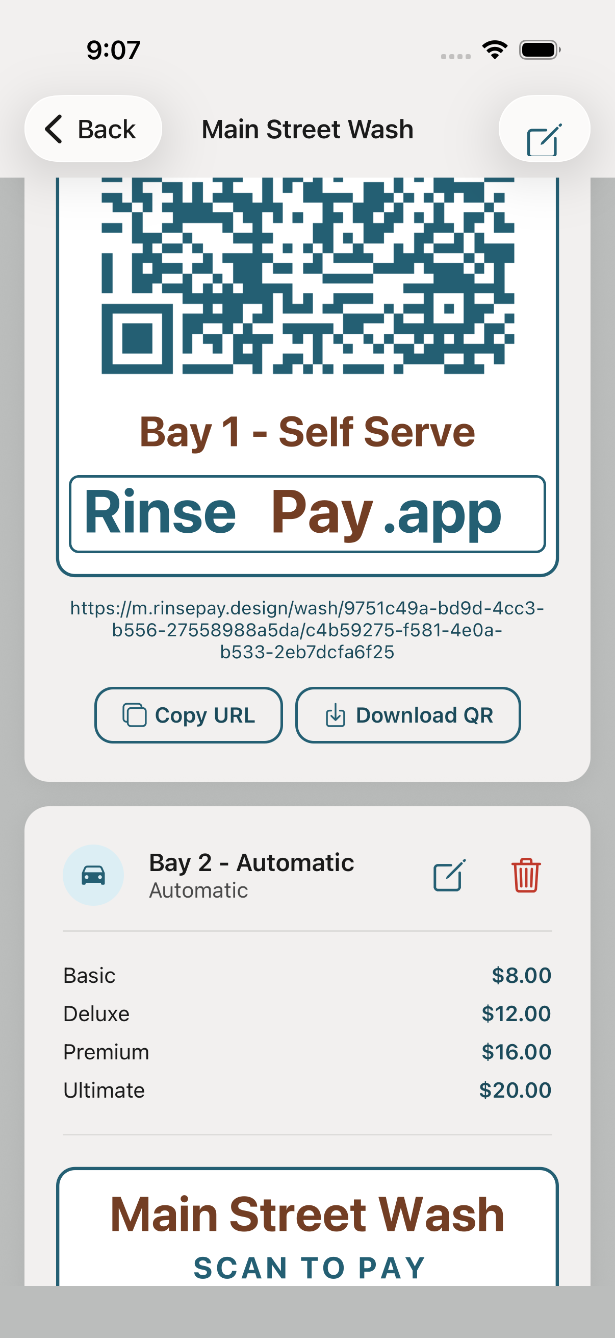 Automatic bay pricing configuration — 4-tier layout.